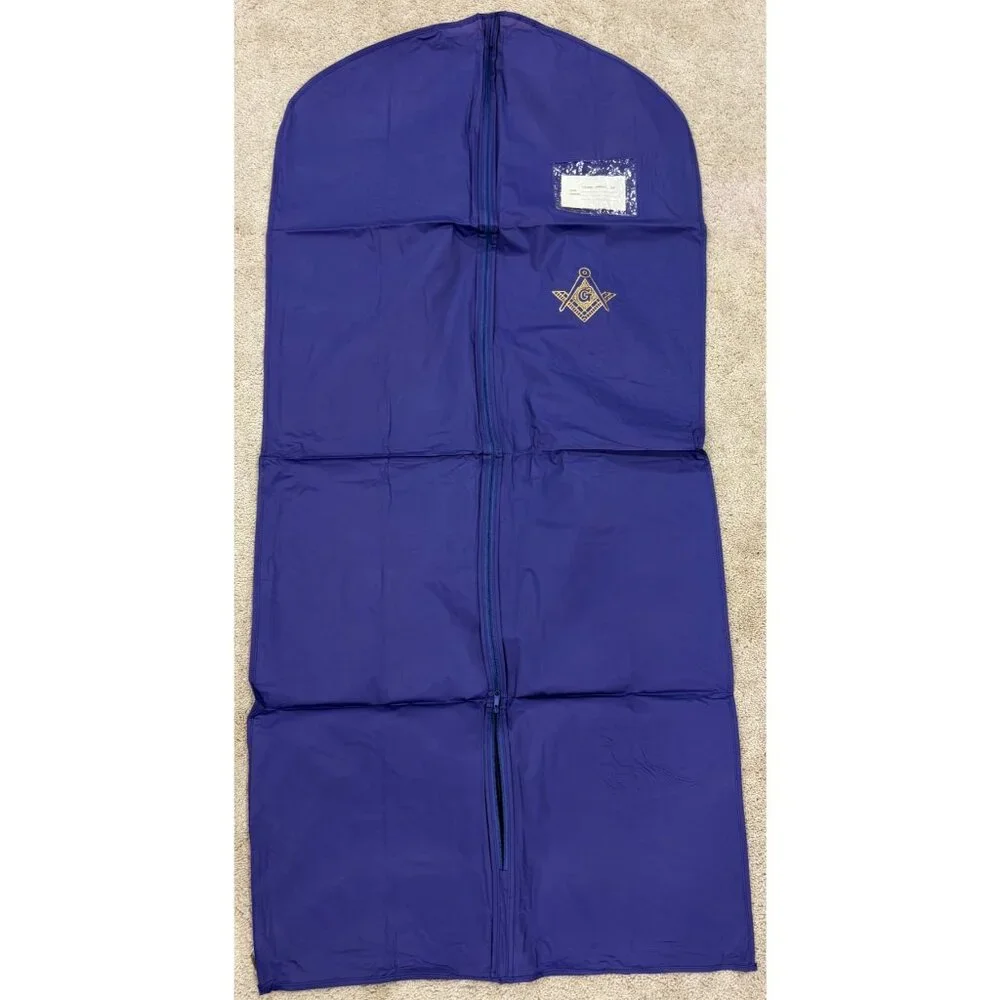 Masonic Garment Bag With Zipper & Freemason Logo In Royal Blue